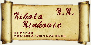 Nikola Minković vizit kartica